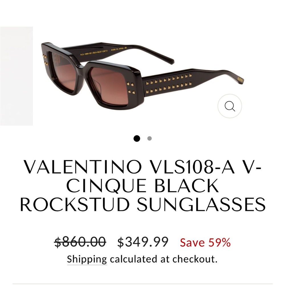 Valentino Black Rectangular Sunglasses - image 2